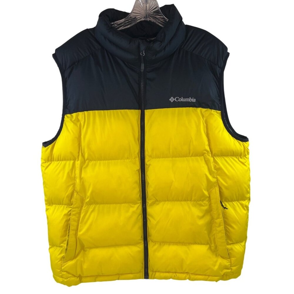 Columbia Omni-Heat Puffer Vest XL Yellow/Black Insulated Lightweight Winter Laye